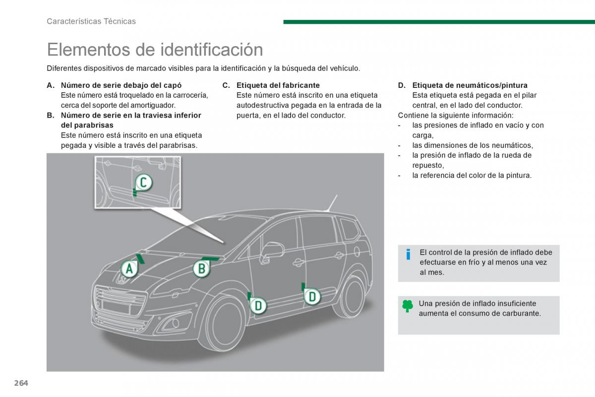 Peugeot 5008 manual del propietario / page 266
