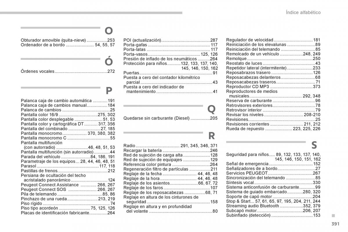 manual  Peugeot 5008 manual del propietario / page 393