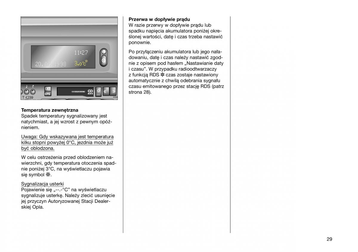 Opel Frontera B Isuzu Wizard Vauxhall Holden instrukcja obslugi instrukcja obslugi / page 29