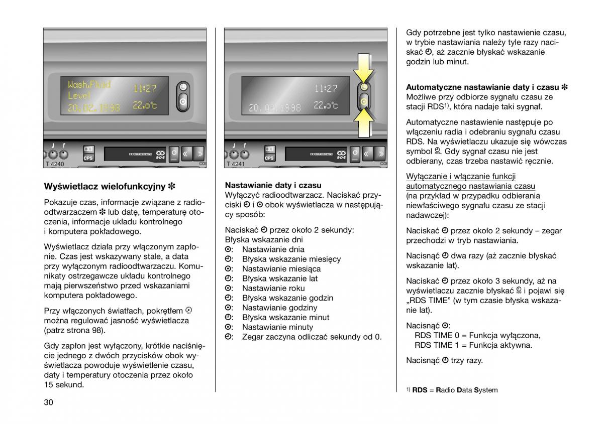 Opel Frontera B Isuzu Wizard Vauxhall Holden instrukcja obslugi instrukcja obslugi / page 30