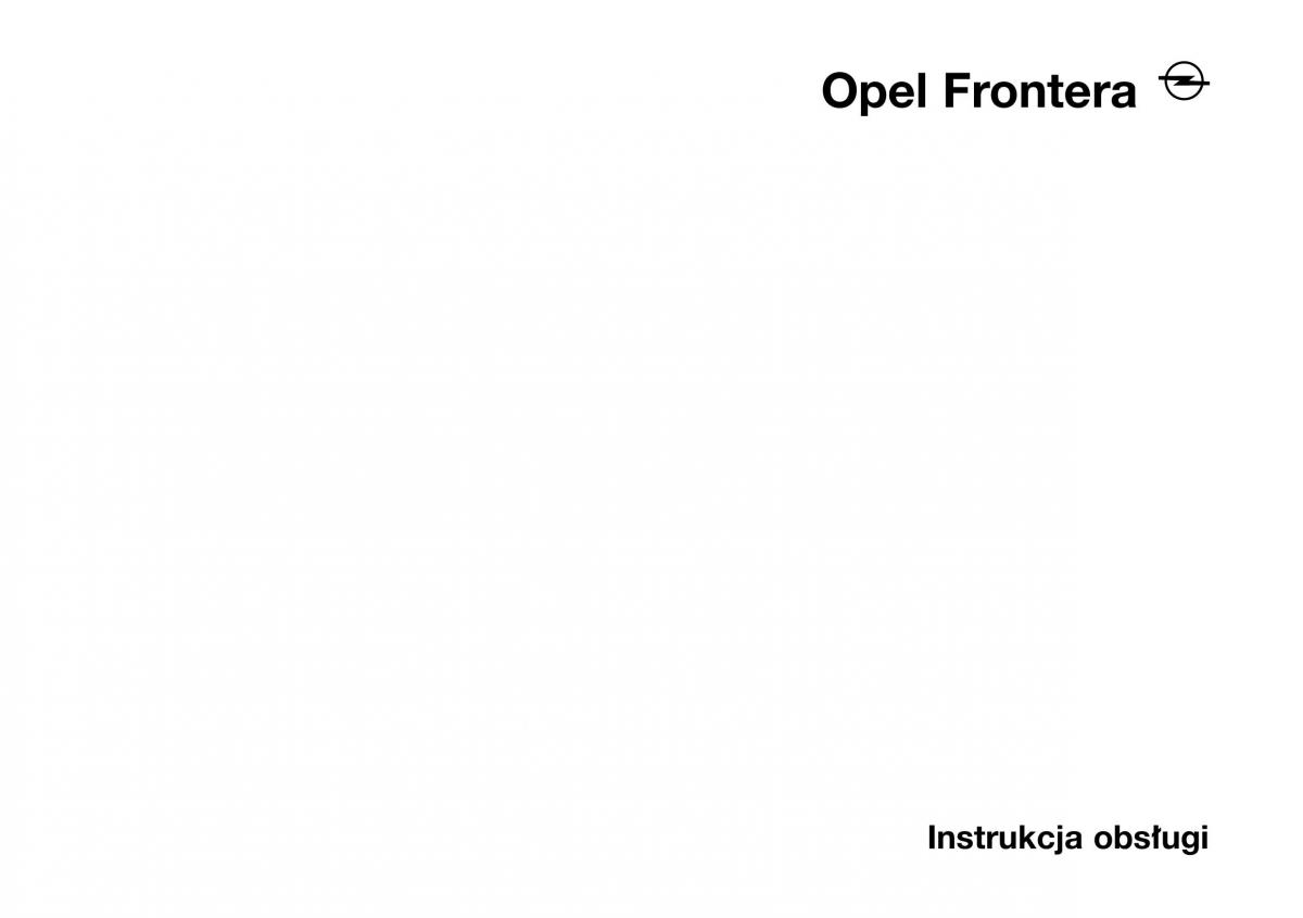 Opel Frontera B Isuzu Wizard Vauxhall Holden instrukcja obslugi instrukcja obslugi / page 1