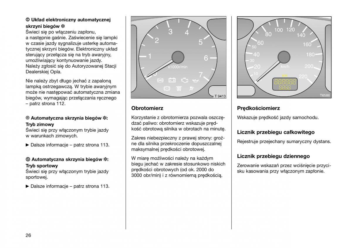 Opel Frontera B Isuzu Wizard Vauxhall Holden instrukcja obslugi instrukcja obslugi / page 26