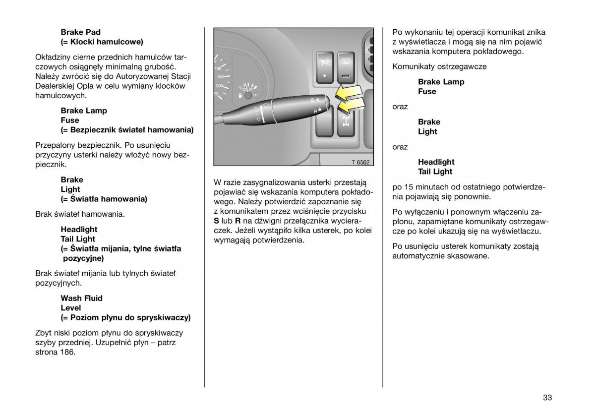 Opel Frontera B Isuzu Wizard Vauxhall Holden instrukcja obslugi instrukcja obslugi / page 33