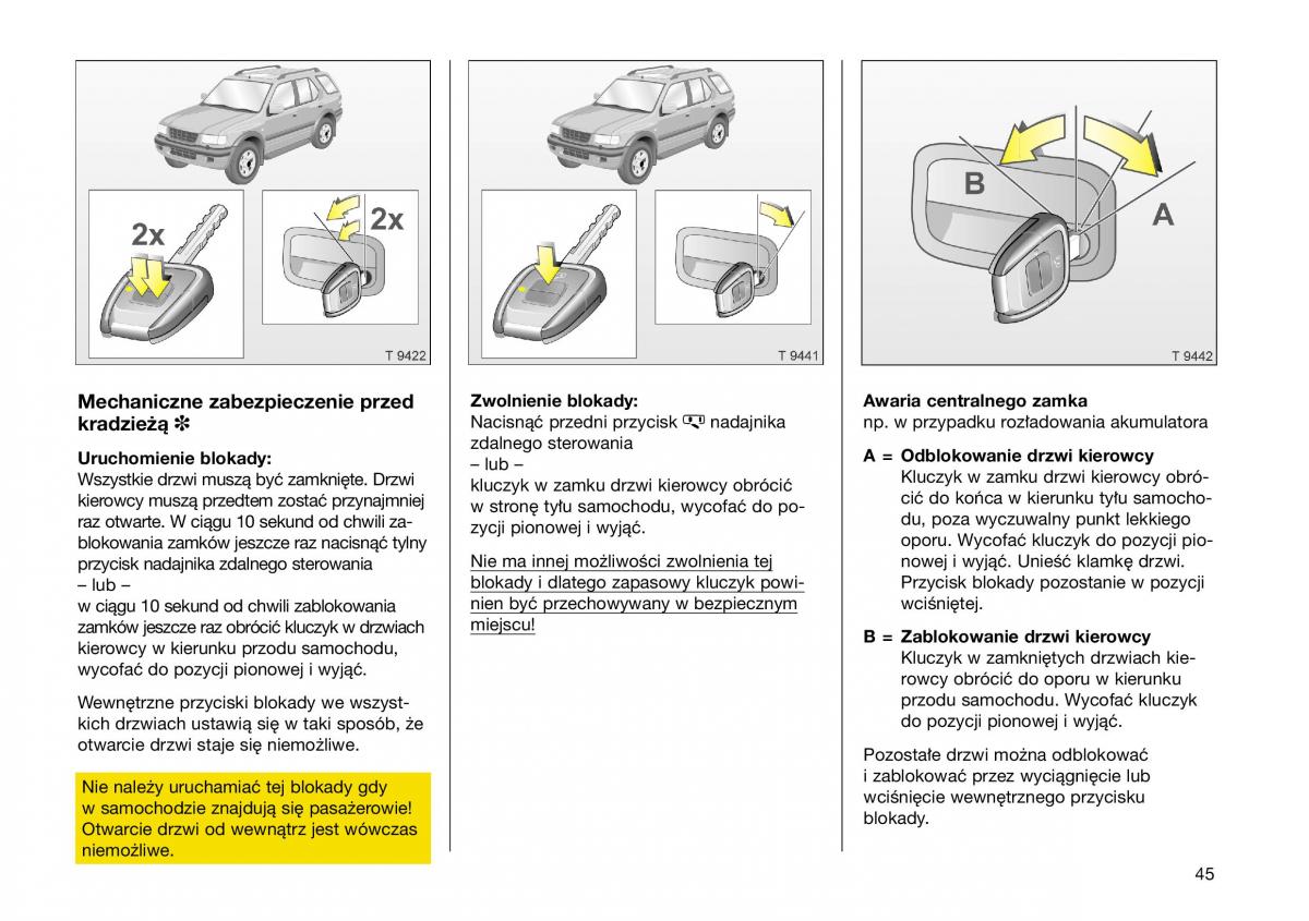 Opel Frontera B Isuzu Wizard Vauxhall Holden instrukcja obslugi