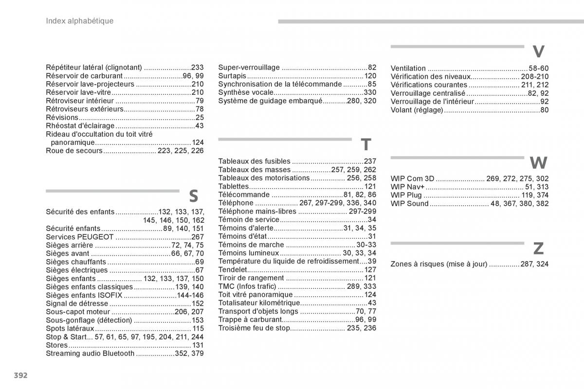 Peugeot 5008 manuel du proprietaire / page 394