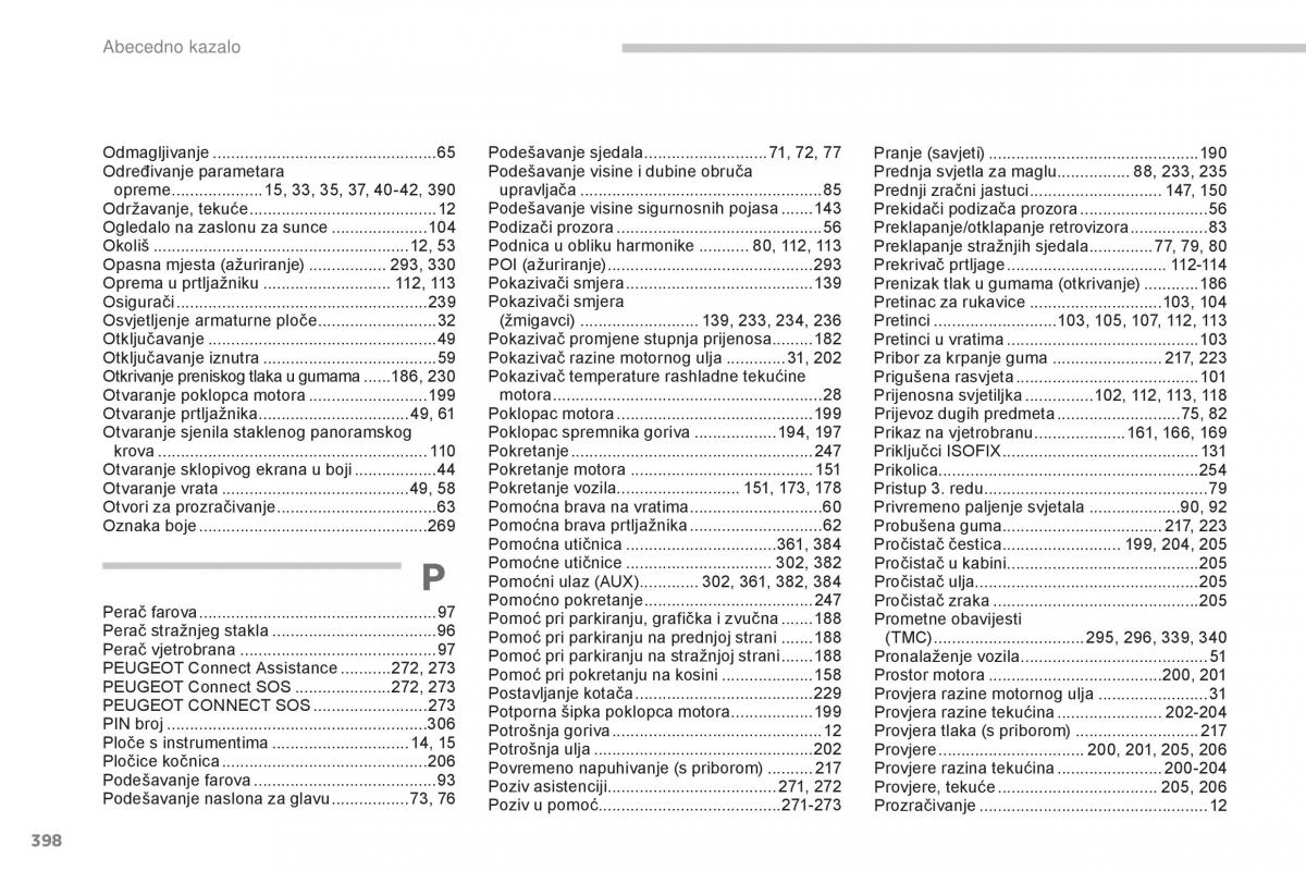 manual  Peugeot 5008 vlasnicko uputstvo / page 400