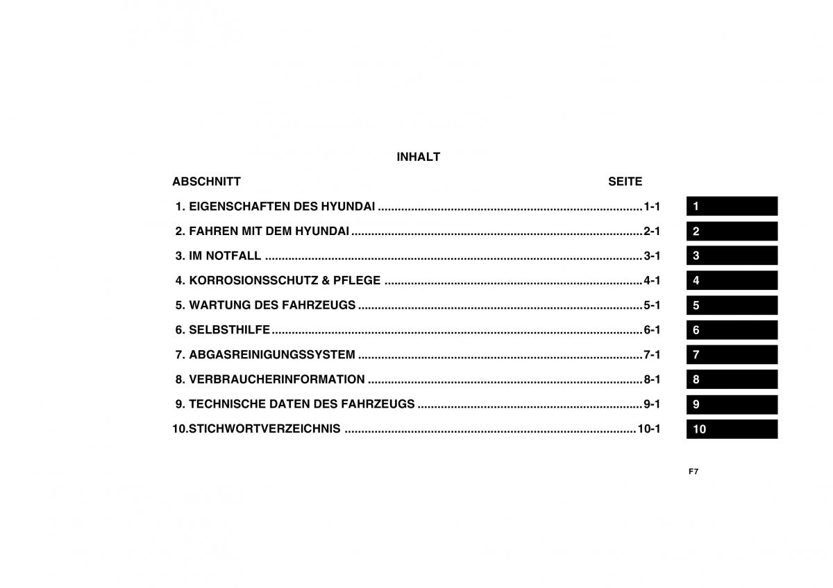 Hyundai Getz Handbuch / page 7