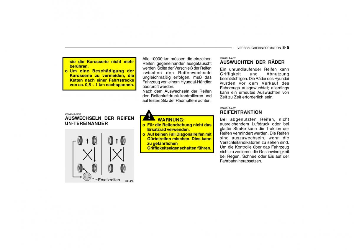 Hyundai Getz Handbuch / page 226