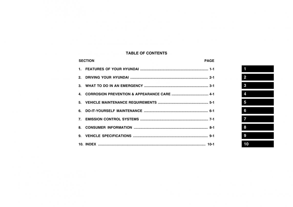 Hyundai Atos owners manual / page 7