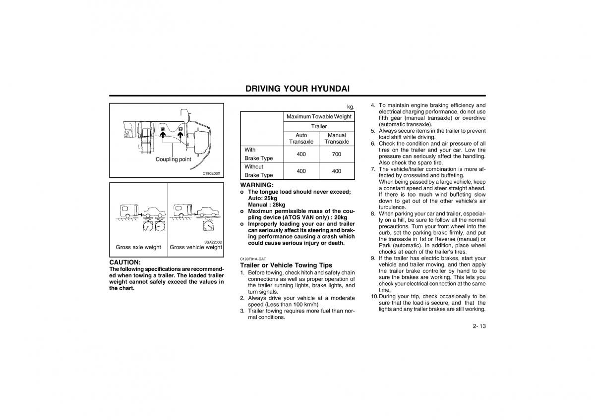 Hyundai Atos owners manual / page 75