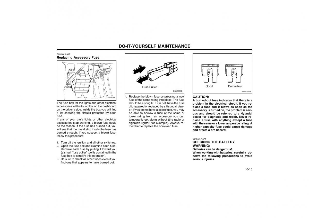 Hyundai Atos owners manual / page 110