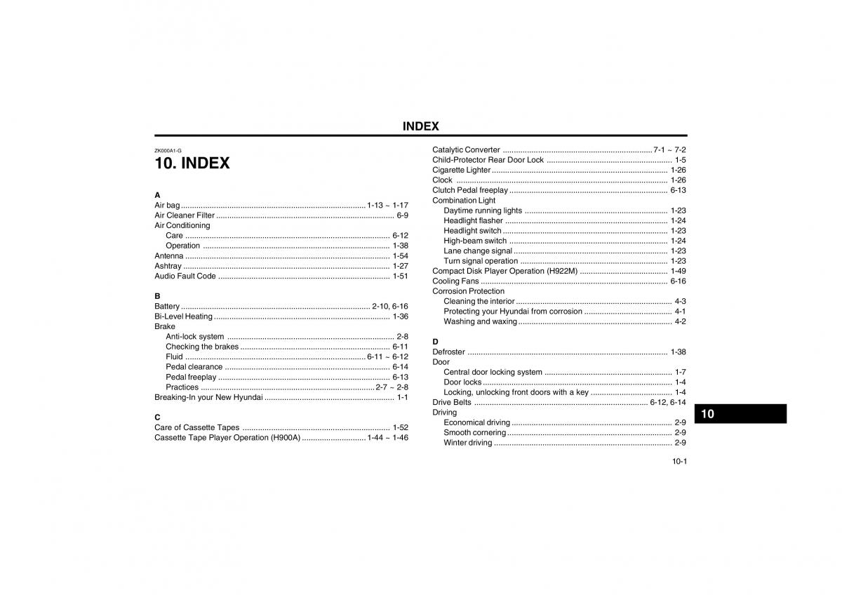 Hyundai Atos owners manual / page 124