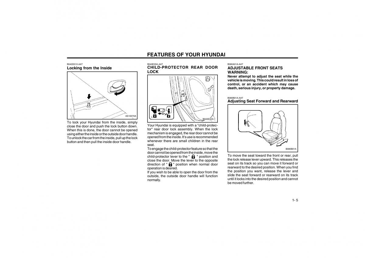 Hyundai Atos owners manual / page 13