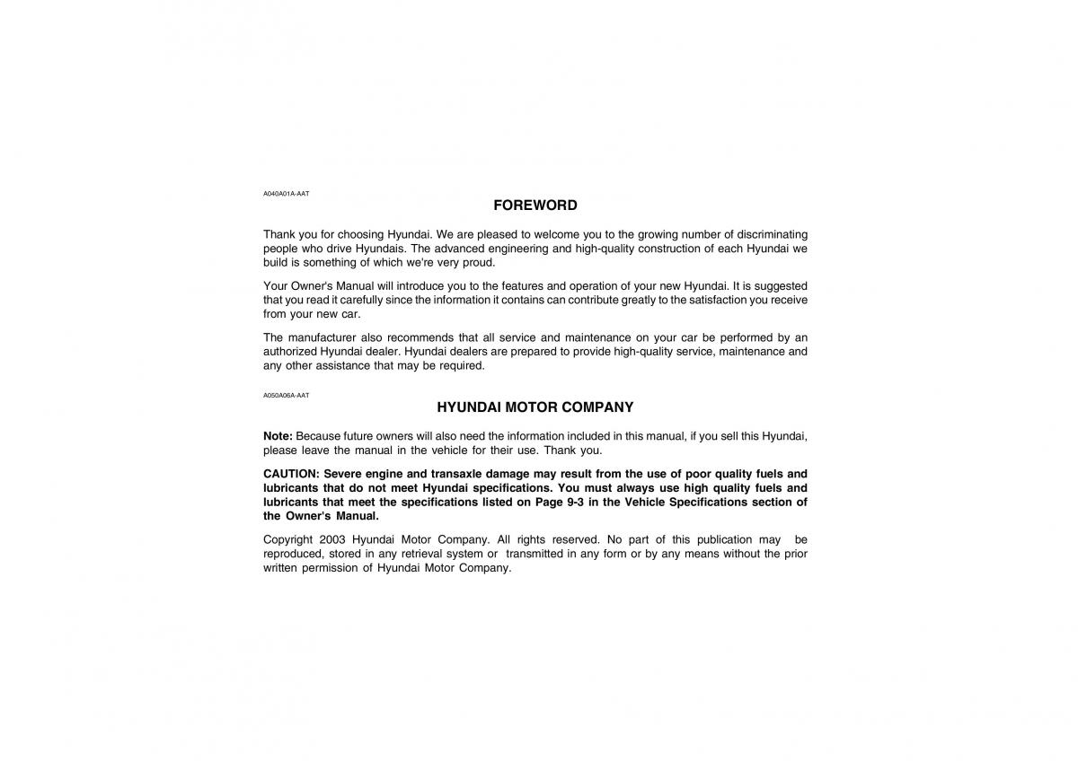 Hyundai Atos owners manual / page 3