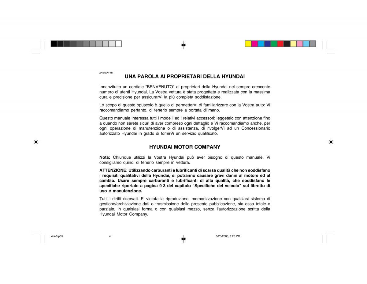 Hyundai Atos manuale del proprietario / page 4