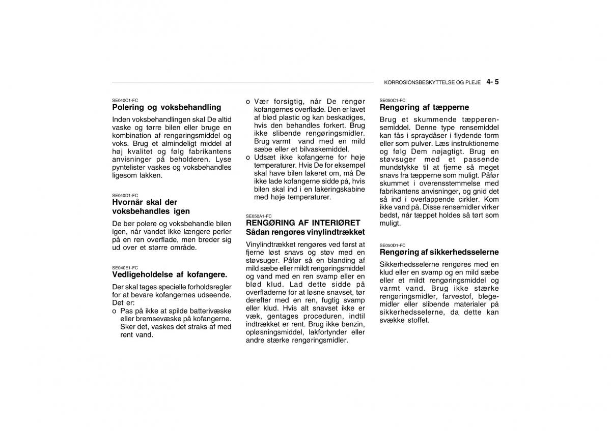 Hyundai Getz Bilens instruktionsbog / page 142
