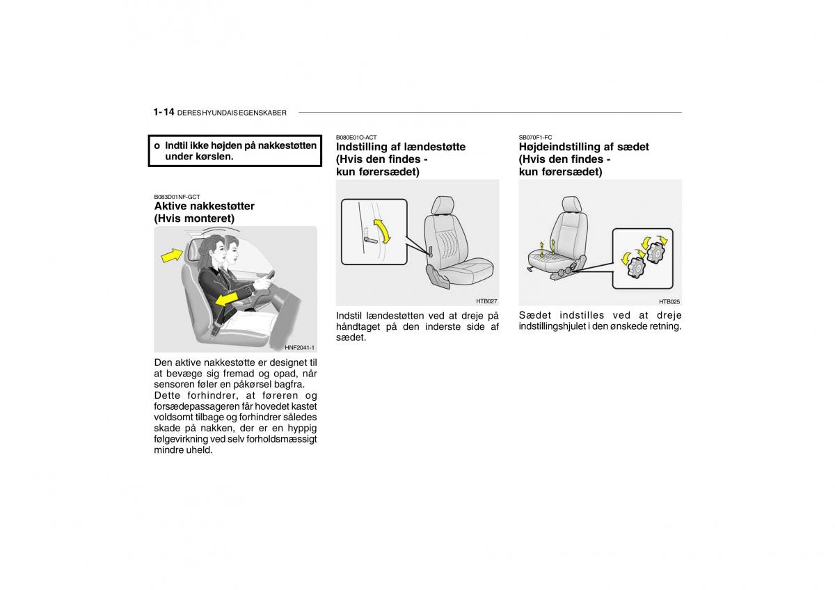 Hyundai Getz Bilens instruktionsbog / page 23