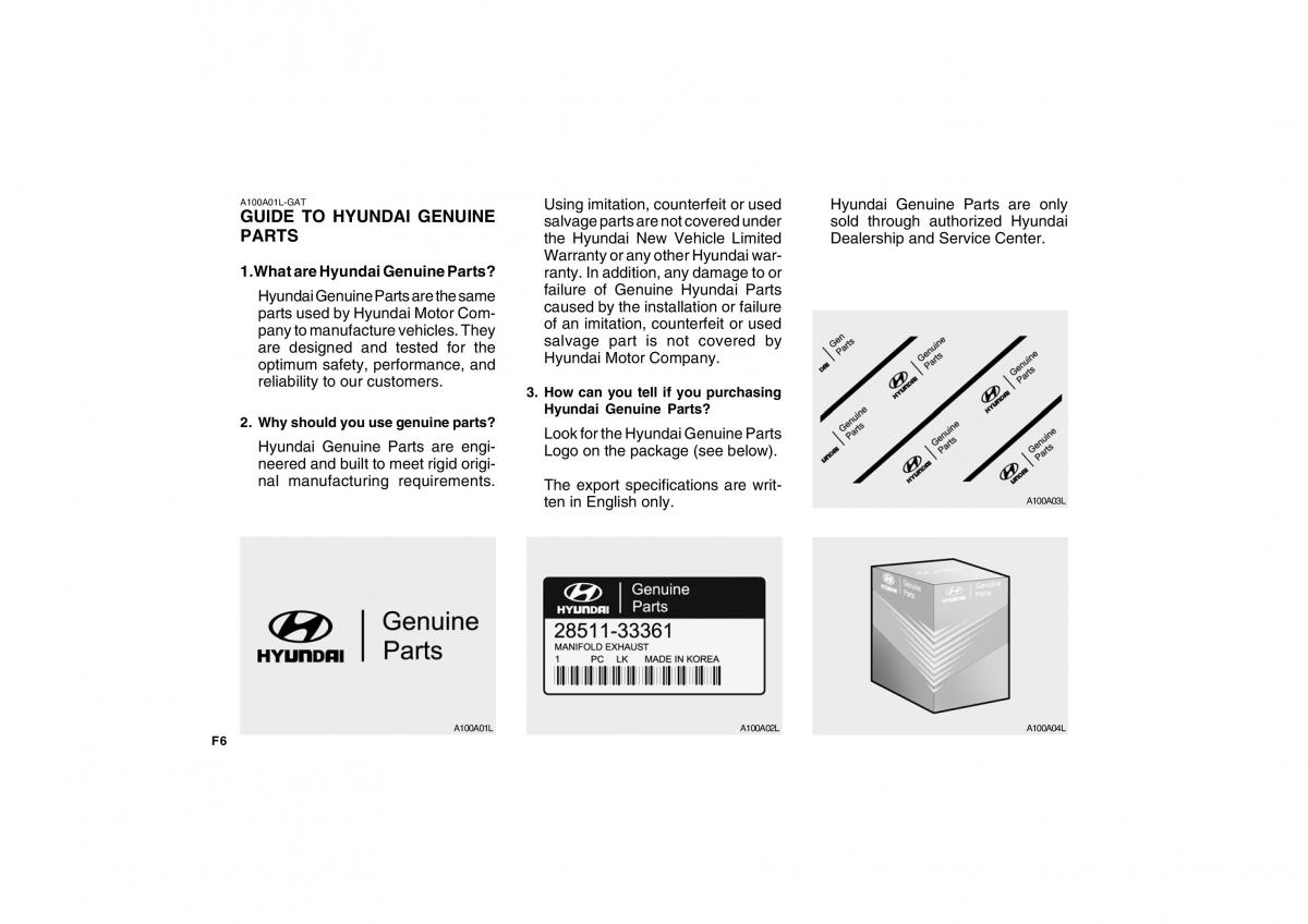 Hyundai Getz owners manual / page 6