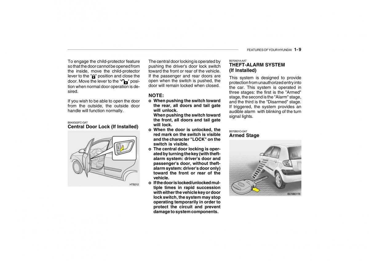 Hyundai Getz owners manual / page 21