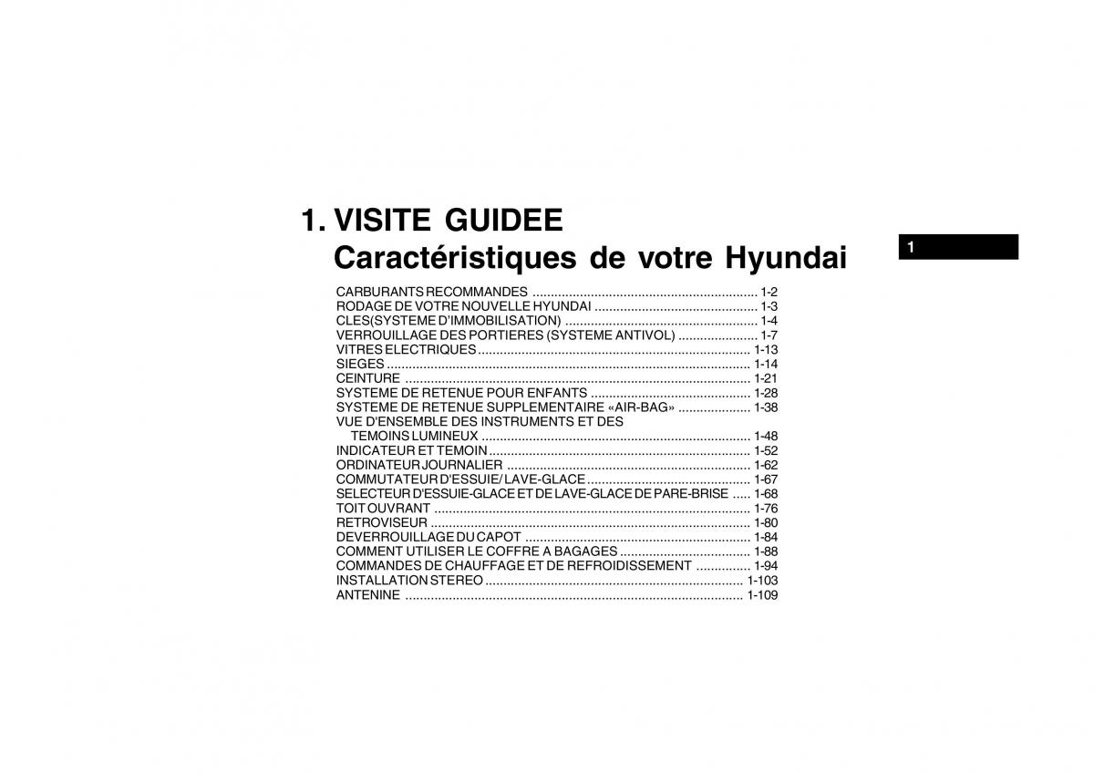 Hyundai Getz manuel du proprietaire / page 11