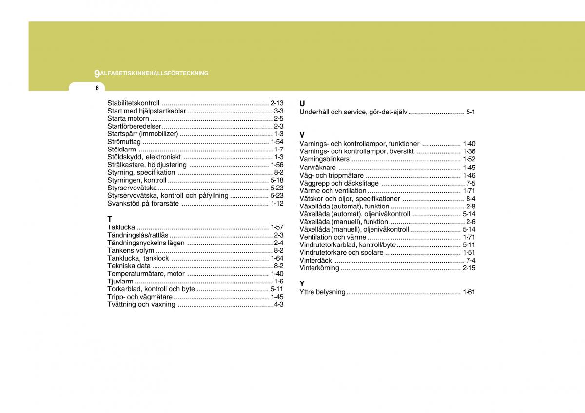 Hyundai Getz instruktionsbok / page 184