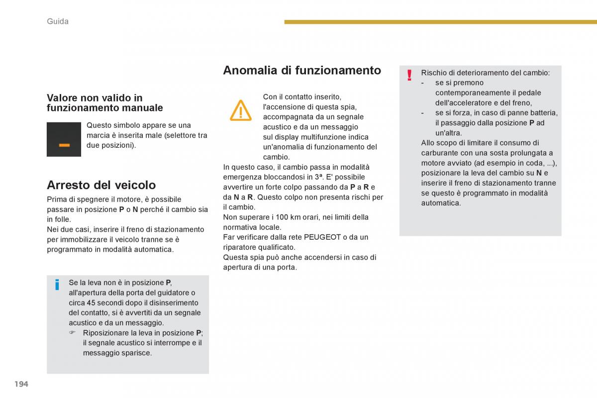 Peugeot 5008 manuale del proprietario / page 196