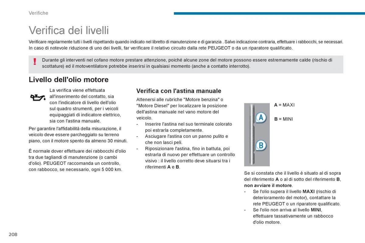 Peugeot 5008 manuale del proprietario / page 210