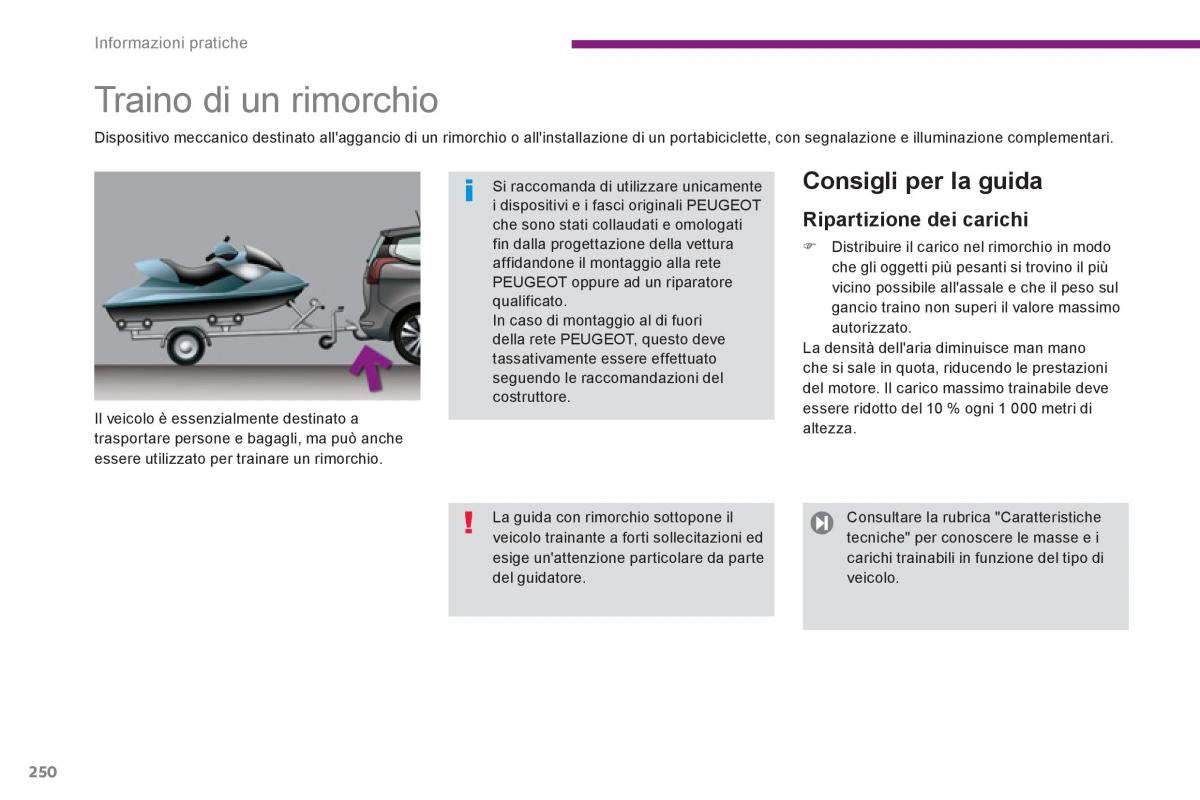 Peugeot 5008 manuale del proprietario / page 252