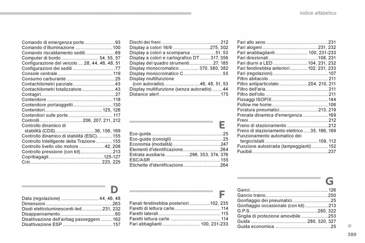 manual  Peugeot 5008 manuale del proprietario / page 391