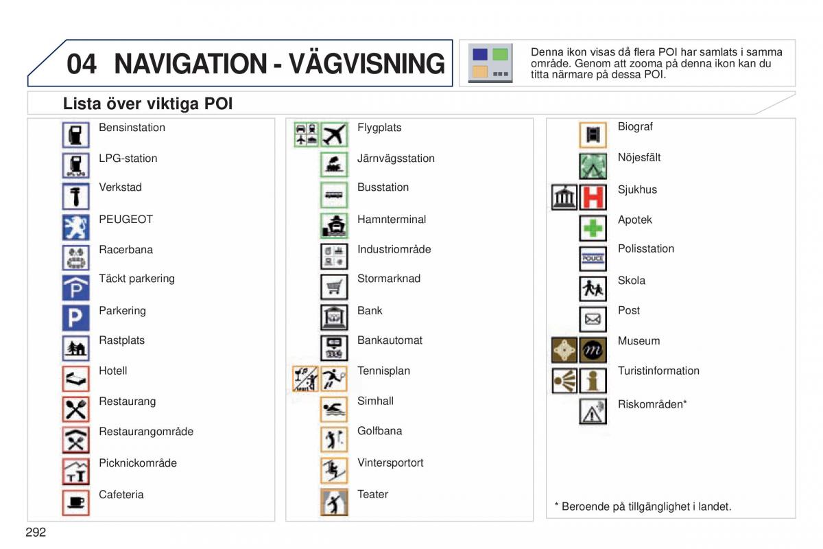 Peugeot 5008 instruktionsbok / page 294