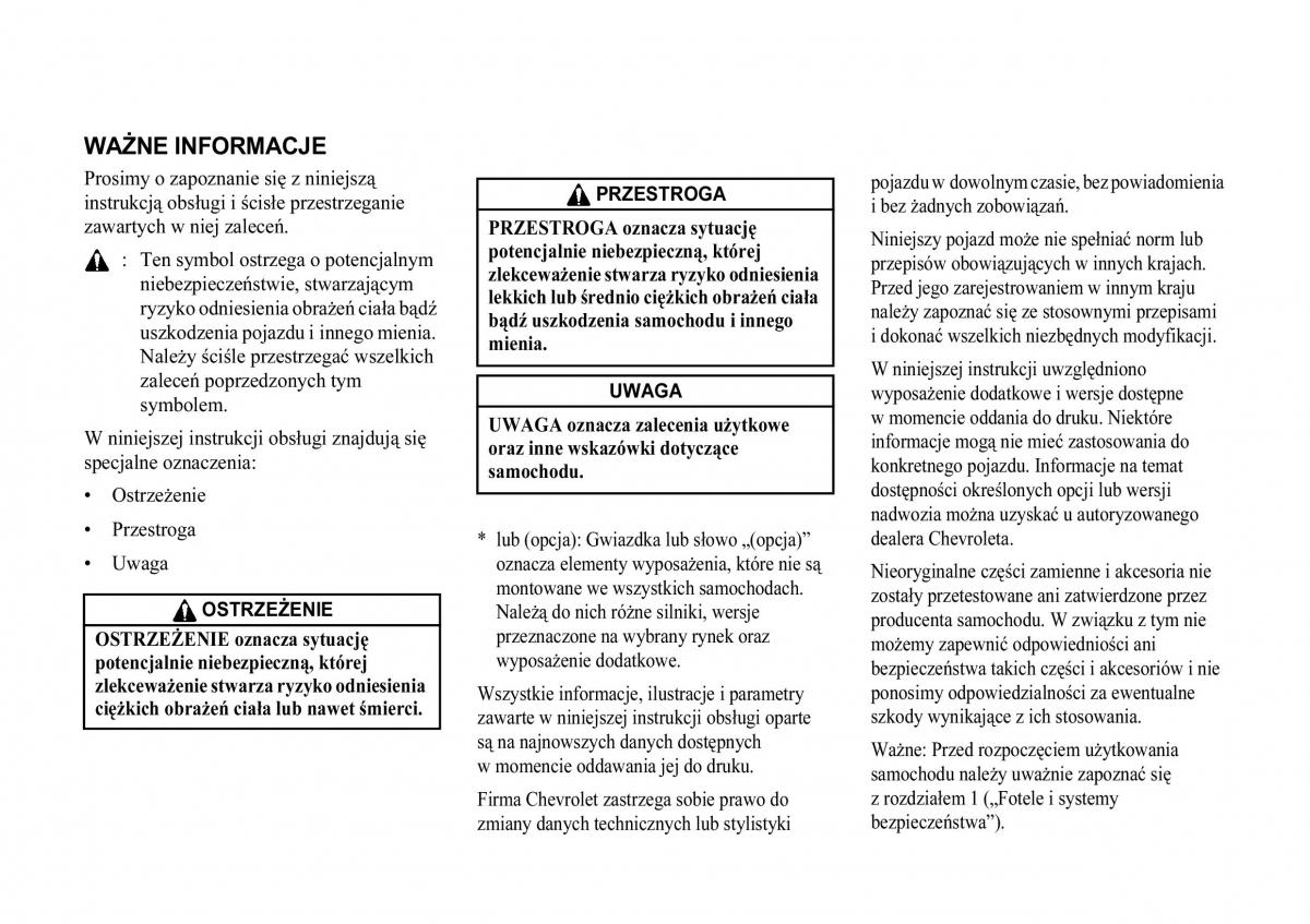 Chevrolet Lacetti instrukcja obslugi / page 4