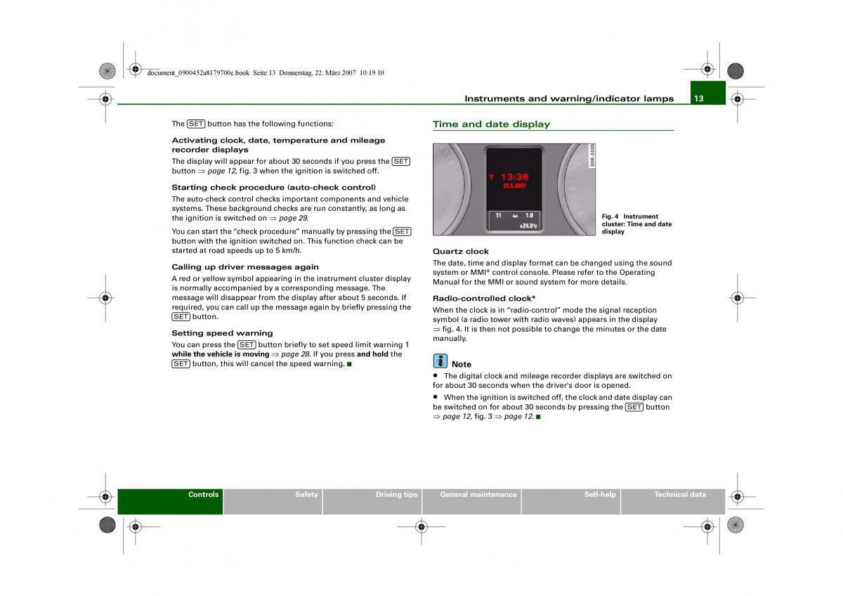 Audi A5 owners manual / page 15