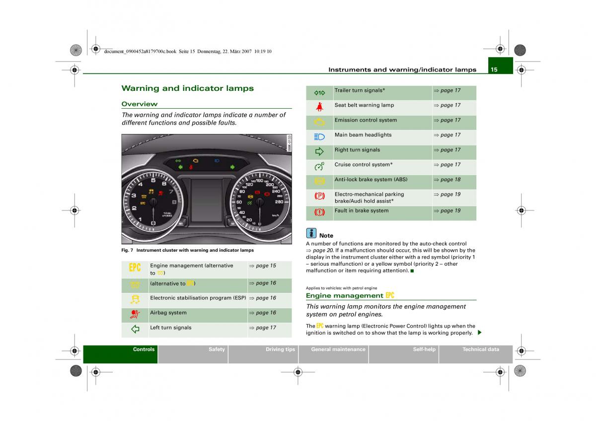 Audi A5 owners manual / page 17