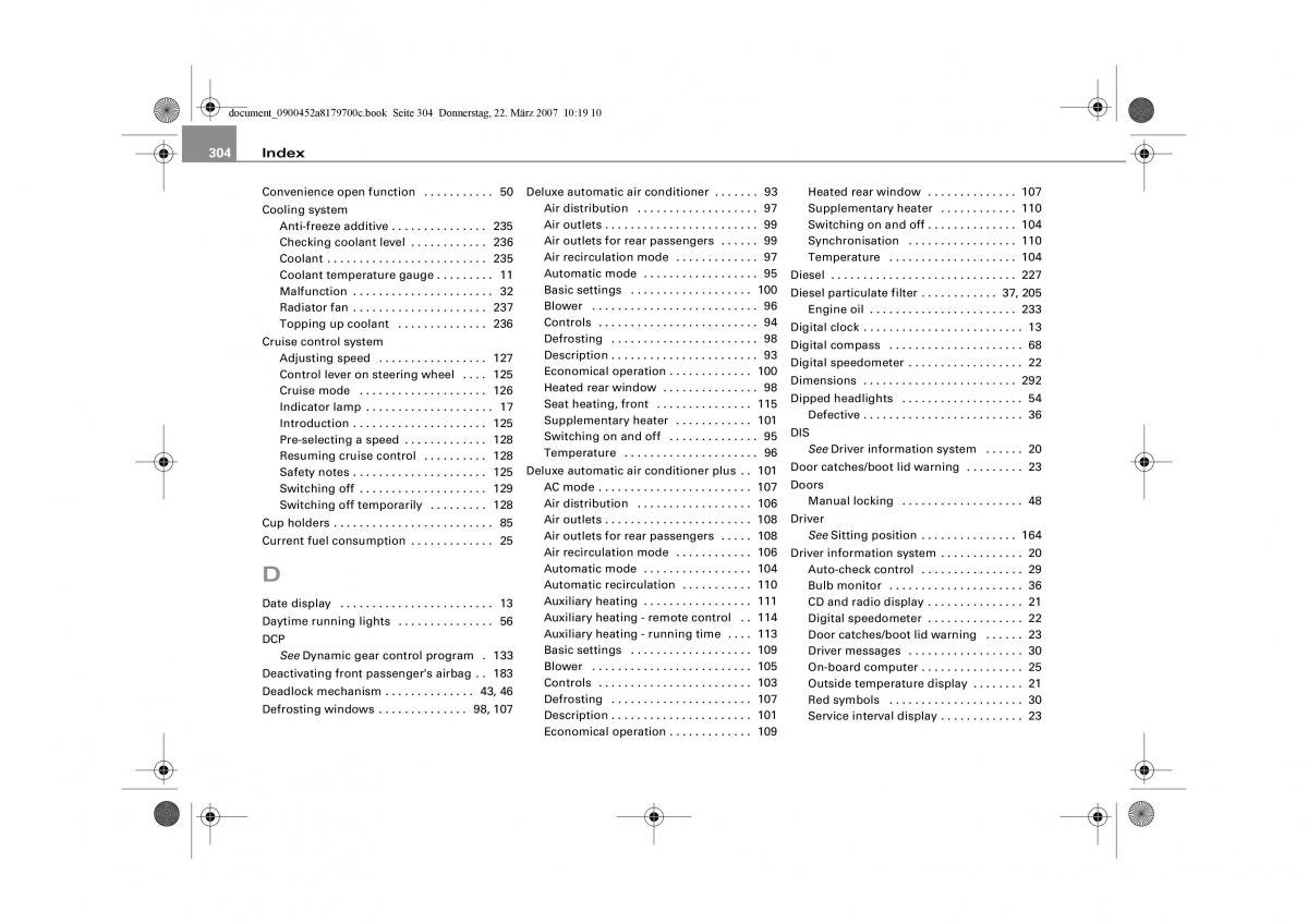 Audi A5 owners manual / page 306