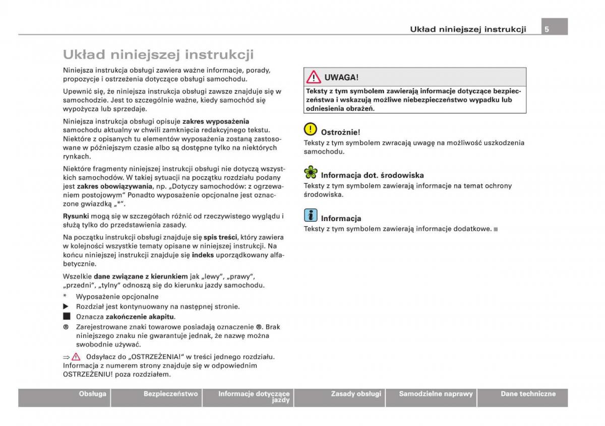 Audi Q5 instrukcja / page 7