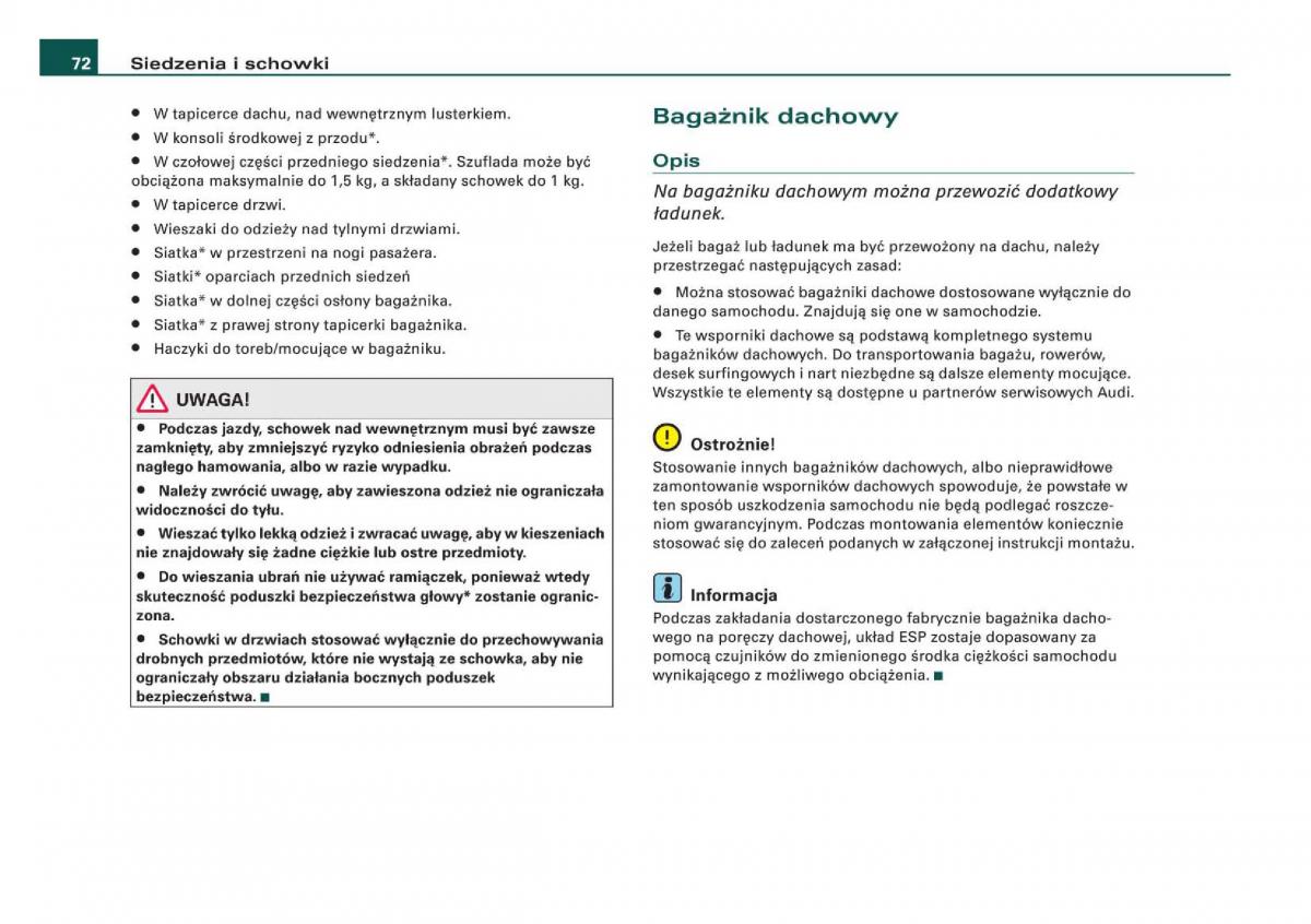 Audi Q5 instrukcja / page 74