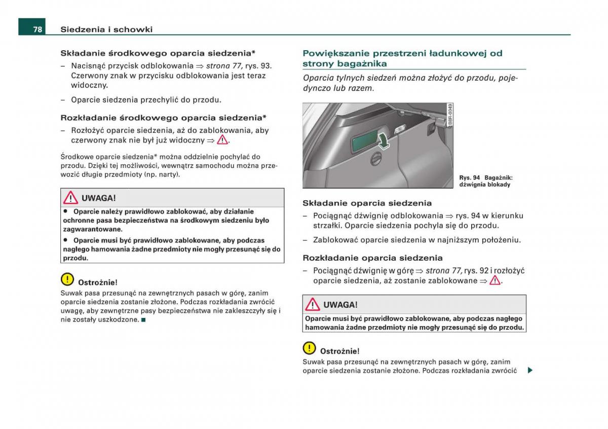 Audi Q5 instrukcja obslugi / page 80