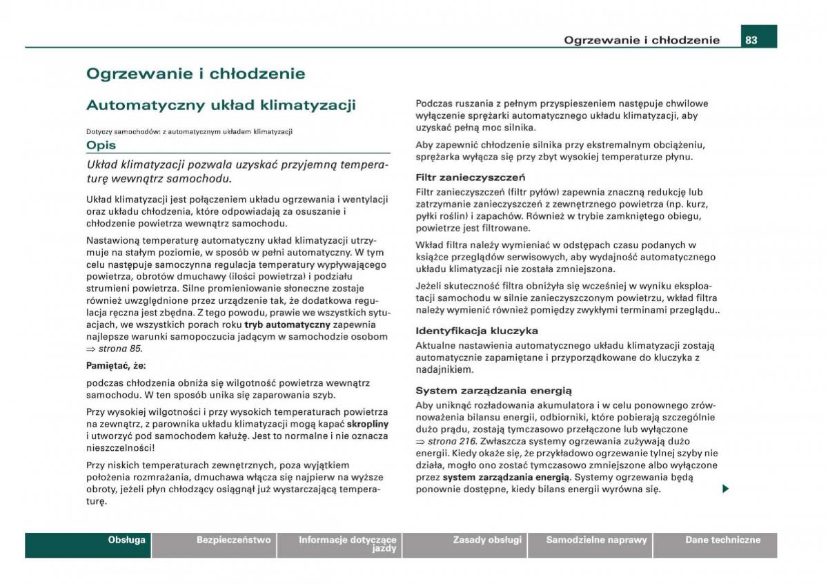 Audi Q5 instrukcja obslugi / page 85