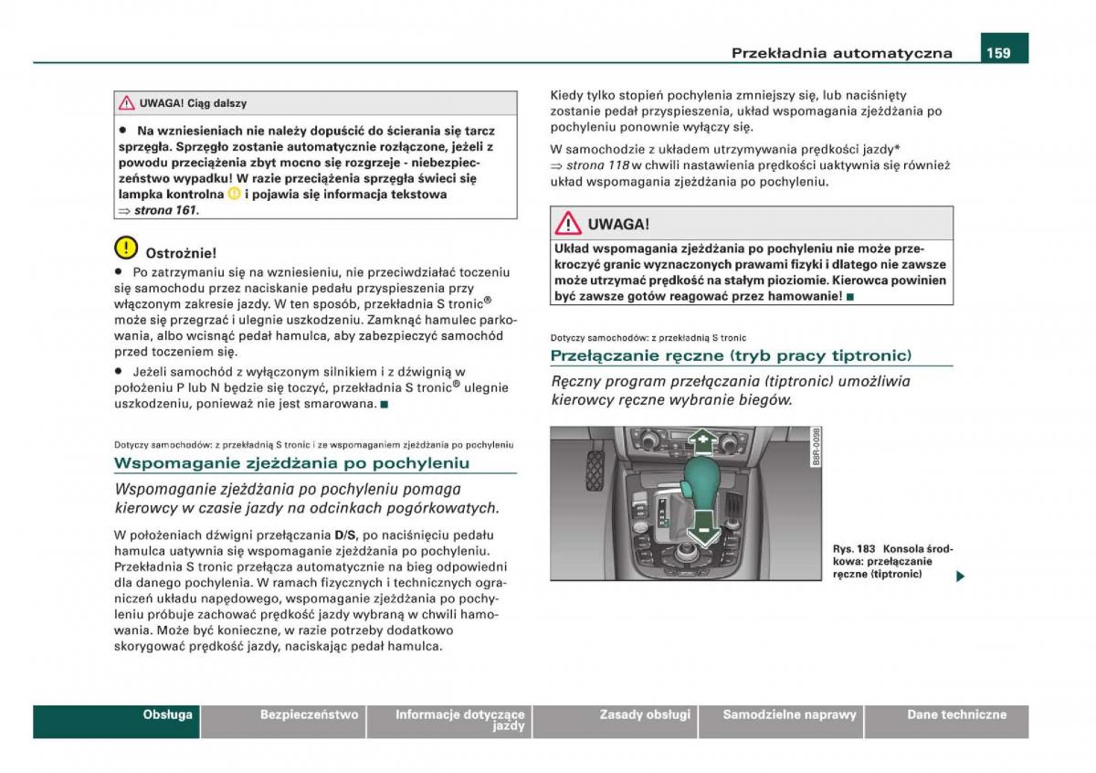 Audi Q5 instrukcja obslugi / page 161