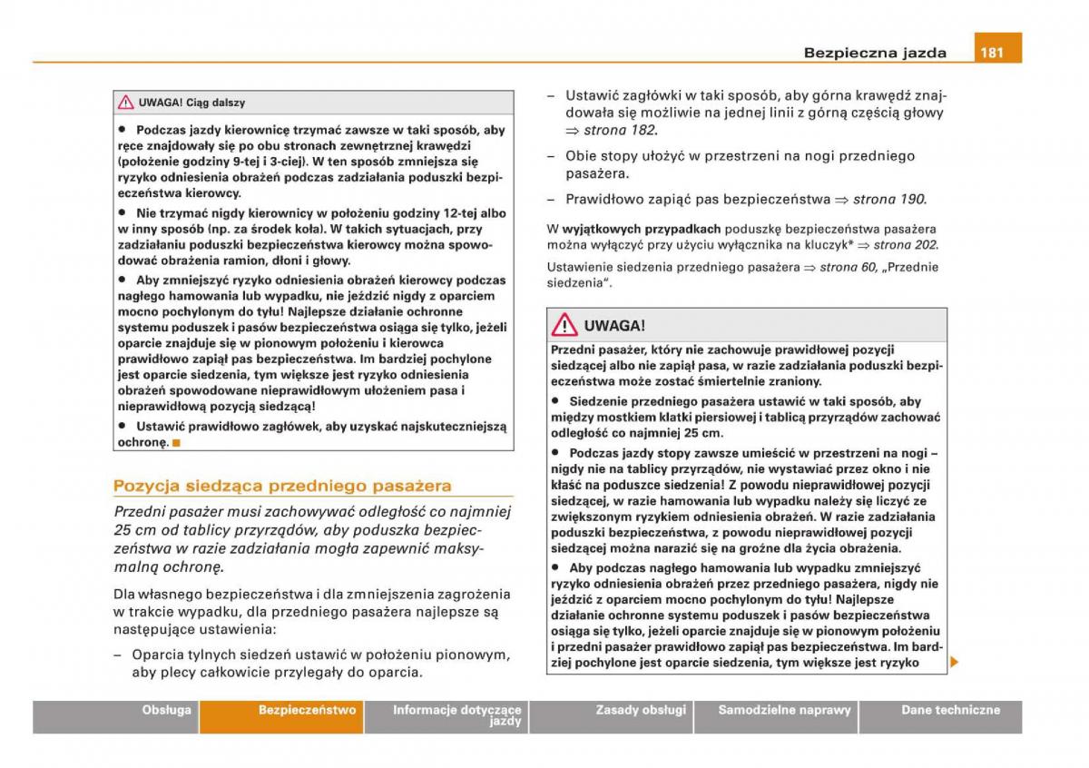 Audi Q5 instrukcja obslugi / page 183