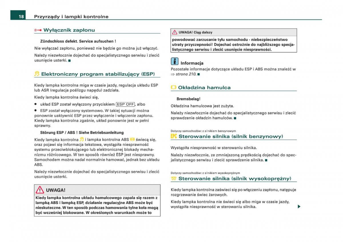 Audi Q5 instrukcja obslugi / page 20