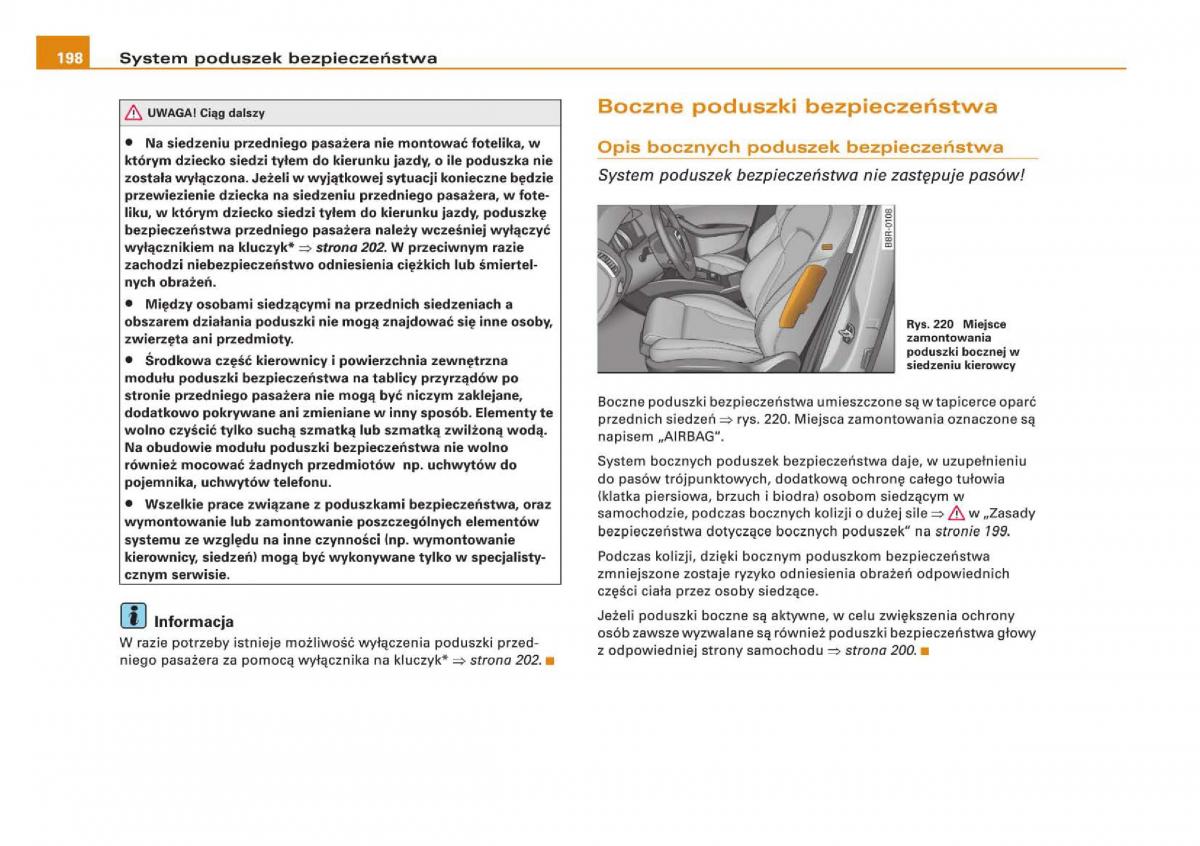Audi Q5 instrukcja obslugi / page 200