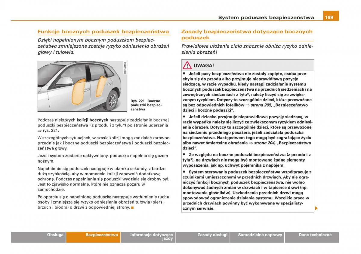 Audi Q5 instrukcja obslugi / page 201