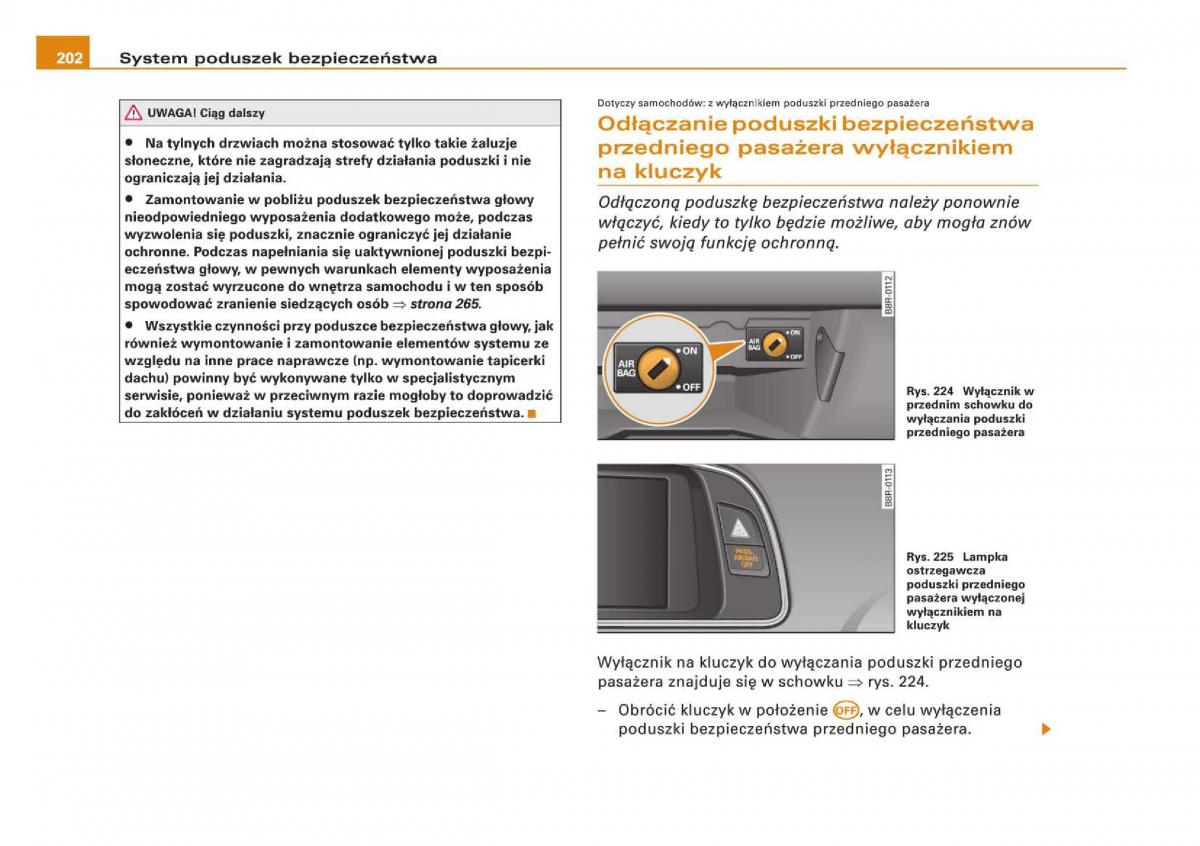 Audi Q5 instrukcja obslugi / page 204