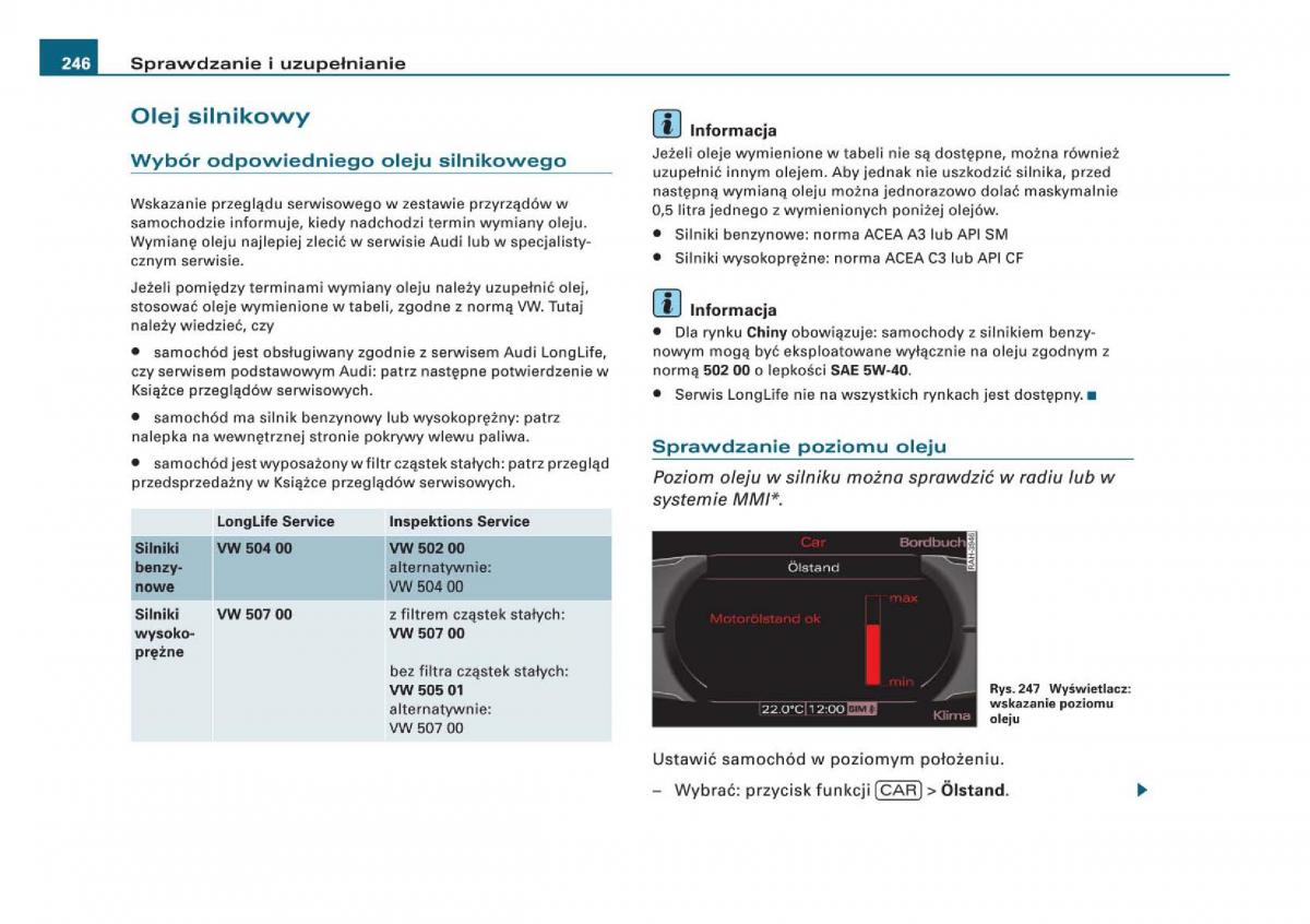 Audi Q5 instrukcja / page 248