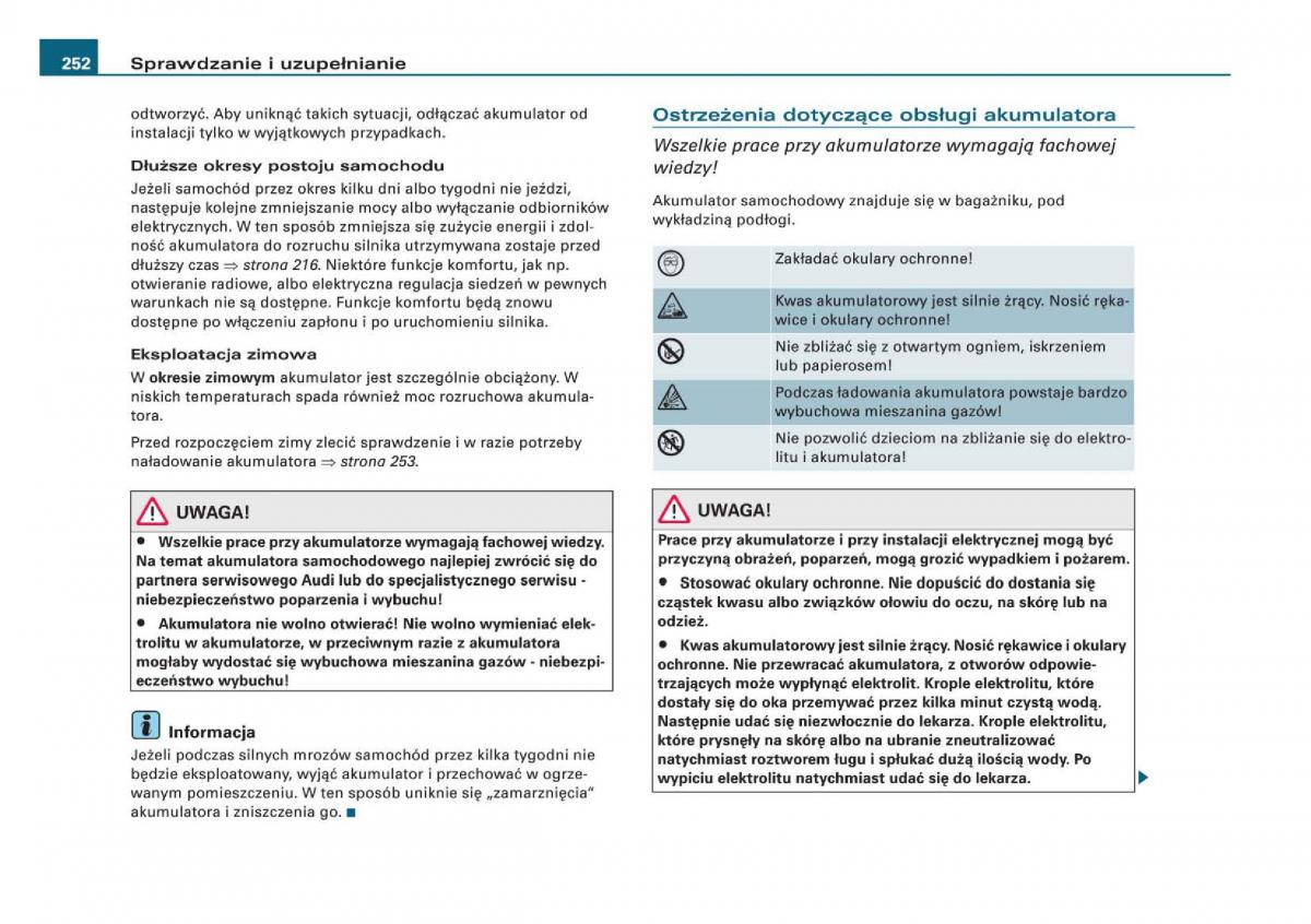 Audi Q5 instrukcja obslugi / page 254
