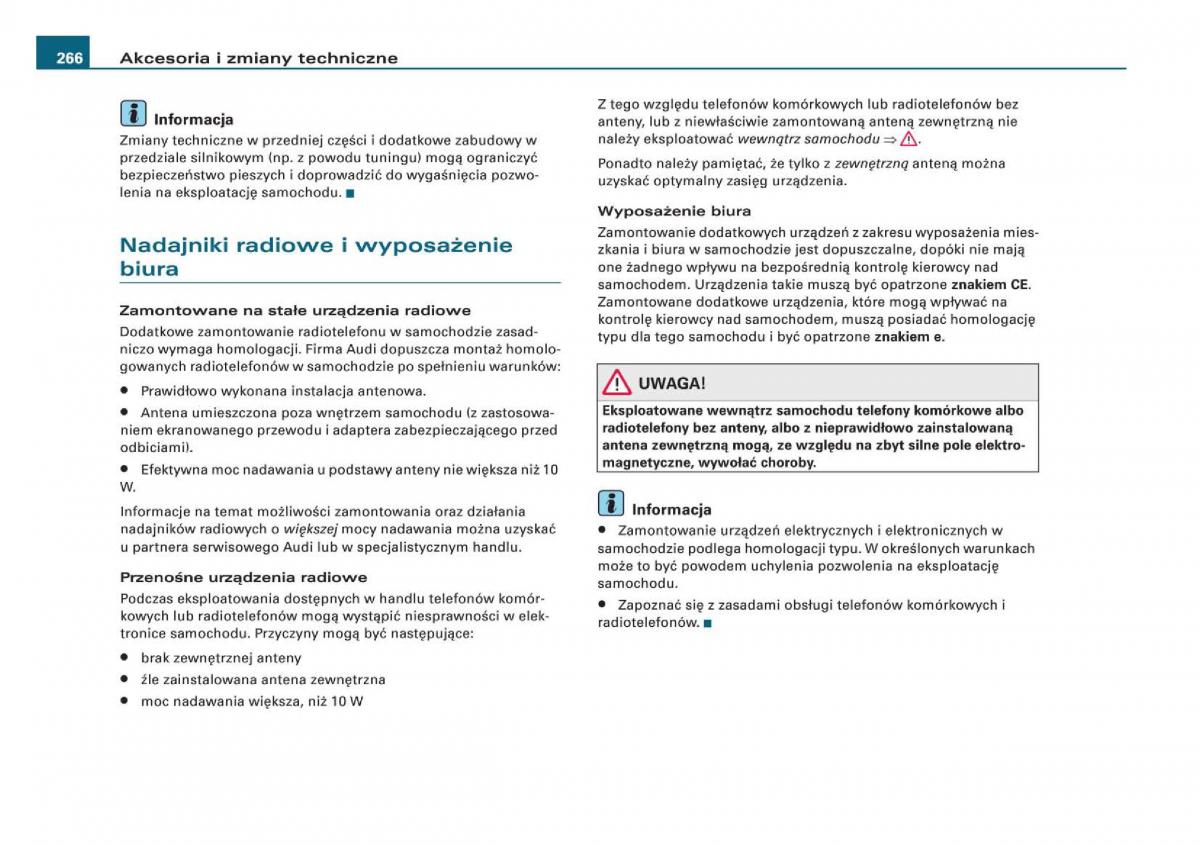 Audi Q5 instrukcja obslugi / page 268
