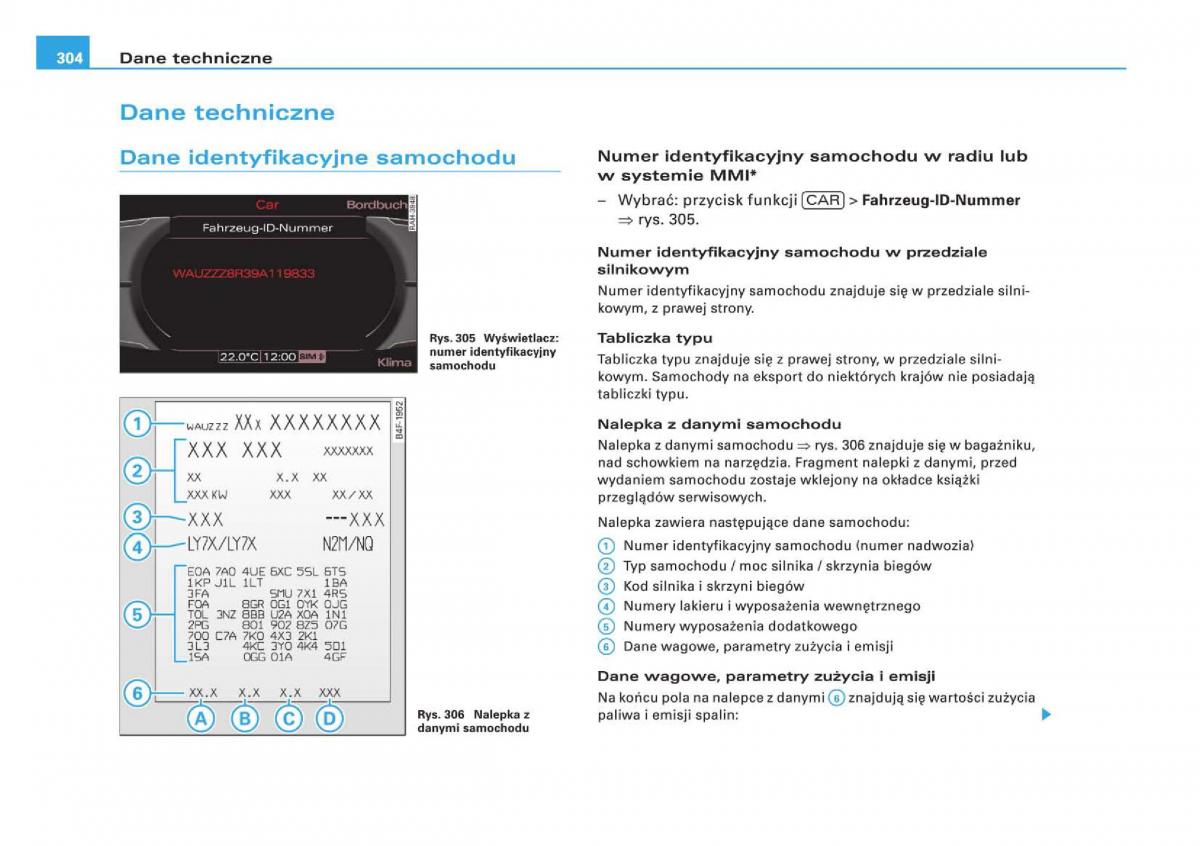 Audi Q5 instrukcja obslugi / page 306