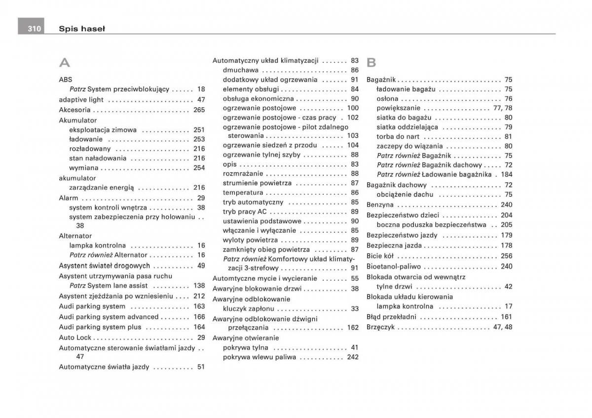 Audi Q5 instrukcja / page 312