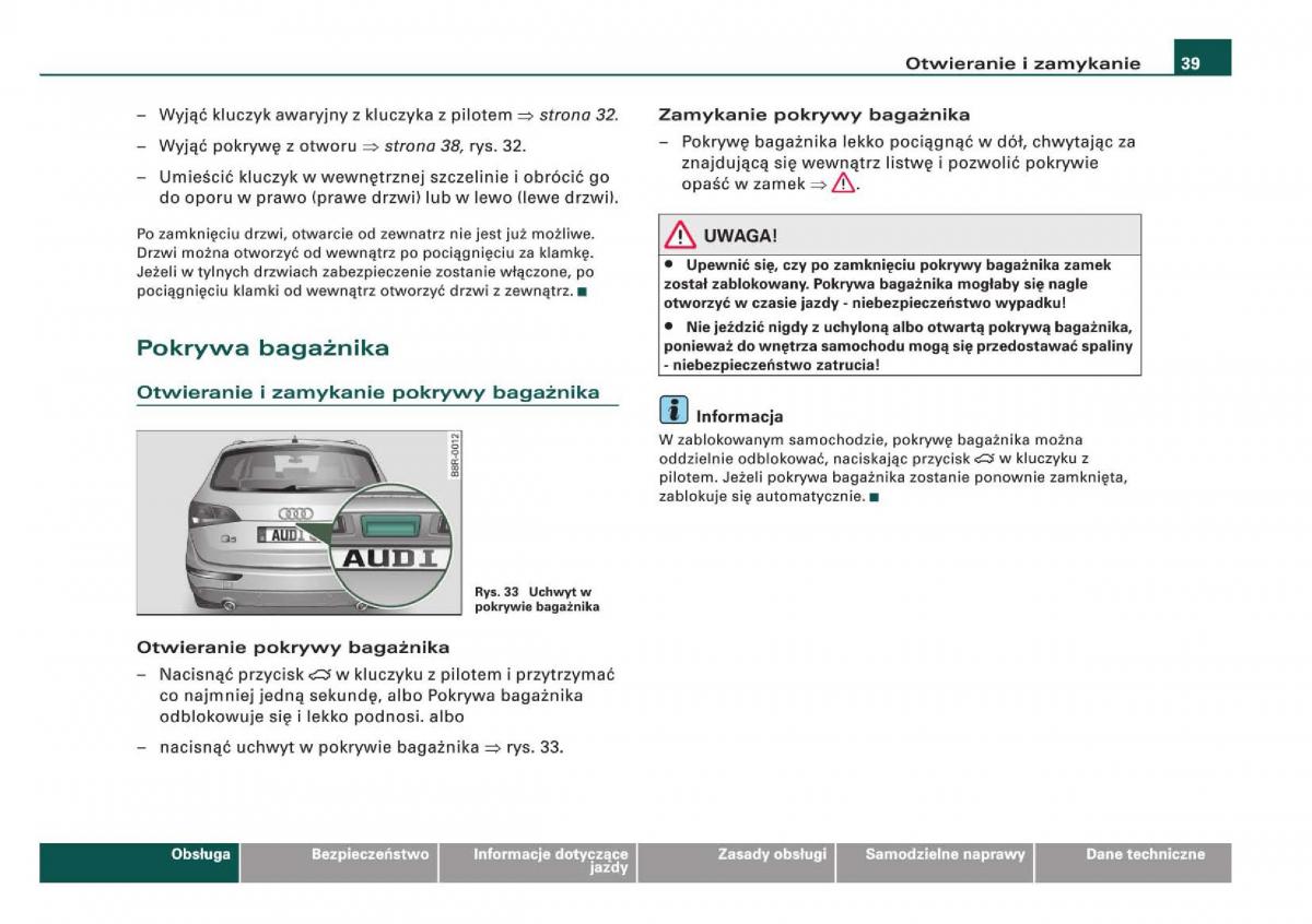 Audi Q5 instrukcja / page 41